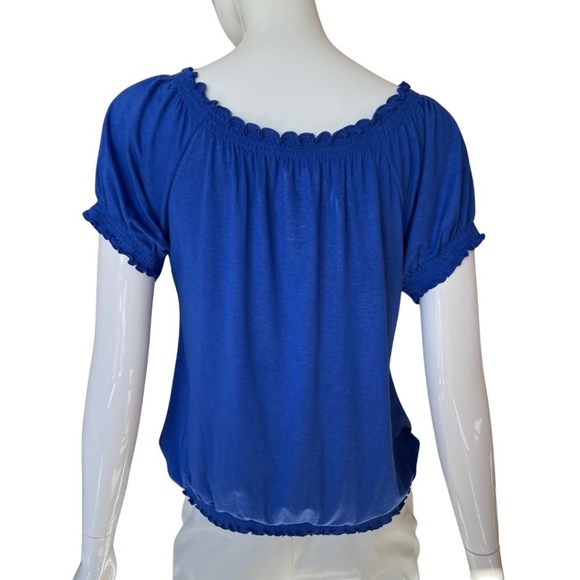 Inc International Concepts Royal Blue Blouson Peasant Top Size Small - Picture 6 of 11